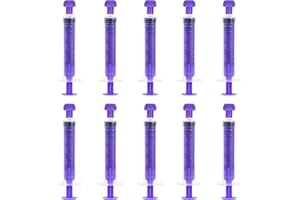 FINEASY Jeringascon Tapón, 5ml&10ml Jeringas de Reutilizables,Jeringas Estériles Desechables para Laboratorios Científicos Medición Dispensación de Medicamentos Alimentación de Animales (10ml/10pcs)