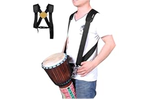 YJZQ Upgrade Djembe Strap Thick Padded To Release Burden African Hand Drum Carry Strap Djembe Shoulder Strap Harness Sling Belt for Adults, Black