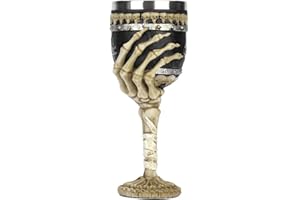 WIKEA Tazza da Birra con Teschio in Acciaio Inossidabile, Tazza con Teschio Viking Warrior Tankard, Tazza con Teschio Medievale per caffè/Bevande/Succo (Calice Uno)