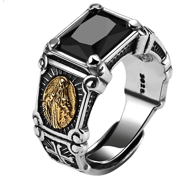 Anello Da Poker In Lega Da Uomo - Fascia Regolabile Con Design Vintage - 13