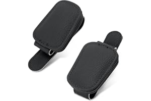 LXYANW Brillenhalter für Auto, Leder Sonnenbrillenhalter Auto, 2 Pack Brillenhalter für Auto Sonnenblende, Magnetische Adsorption Sonnenbrillen Halterung für Auto Universal(Schwarz)