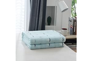 Joyreap 6 Layers of 100% Muslin Cotton Blanket for Teens & Adults, Cute Simple Blue Stripe Ocean, Soft Breathable Lightweight Oversized Cotton Blanket for Spring & Summer (Sailboat,59"x79",Small Twin)