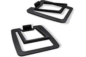 Sanyun SW601 Soportes para Altavoces de Escritorio Inclinados 15° para Altavoces Compactos de 2''-3'' para PC, Estantería o Monitor, Base de Acero y Almohadilla de Espuma Amortiguadora (Par, Negro)