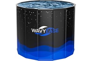 WAVYEASE® Newly Upgraded Portable Bath Tub for Adults(80 * 66CM) -Foldable Cold Plunge Tub for Recovery - Collapsible Soaking Bath Tub for Shower- Outdoor Ice Bathtub for Athletes (Black)
