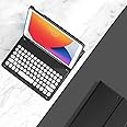 QIYIBOCASE Keyboard Case for Galaxy Tab S9 FE 10.9 Inch/Galaxy Tab S9 11 Inch 2023- Slim Leather Folio Cover with S Pen Holder - Magnetically Wireless Detachable Keyboard (Black)