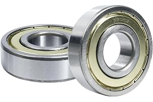 Rowglow 2 stycken 6305zz 6305z kullager 25 x 62 x 17 mm, djupt spårlager 6305-2z 6305 Zz dubbel tätning krommetallic stål för maskiner och verktyg (6305zz 2 st)