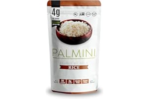 PALMINI Riz - Cœurs de palmier – Vegan | Sans OGM – Faible en calories – Faible en glucides – Keto – Sans Sucre – Casher – 338g | (Pack de 1)