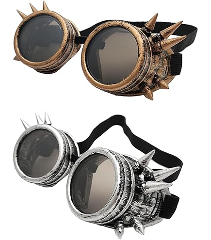 Occhiali Da Saldatura Steampunk Neri - Foto 8