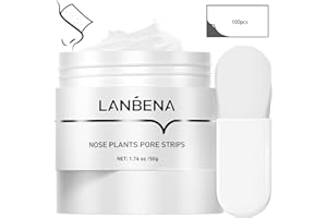 LANBENA Tiras para Puntos Negros (50 Gramos), 100 Piezas Tiras para Poros de la Nariz, mascarilla puntos negros