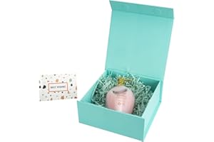 CHARMGIFTBOX 18 x 17 x 8 cm Blue Gift Boxes with Lids, Magnetic Purple Gift Box with Card, Small Collapsible Boxes for Birthday Party Bridesmaid Christmas Presents