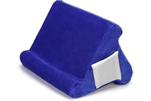 ZAJCI Pad Pillow - Support de Tablette Souple avec Poche en Filet - Support Universel Multi-Angle de Tablette Lit, Support pour Tablette Smartphones Livres Magazines Liseuse (Saphir)