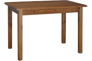 k koma Mesa de madera maciza de pino con aspecto de roble, diseño clásico en color roble, 120 x 70 cm