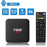 T95 S1 Android TV BOX, Android 7.1 Amlogic S905W Quad Core 2GB/16GB with Digital Display HDMI Ultra HD 4K Ethernet 2.4GHz Wifi H.265 Video Decoder