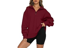 CHICZONE Womens Sweatshirt Oversized Pullover Trendy Fall Fashion Quarter Zip Up Tops with Pocket