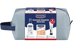 HANSAPLAST Trousse de Premiers Secours – 100 Pansements Lavables + Spray Antiseptique 100ml + Pommade Cicatrisante – Kit Complet pour Soins des Plaies – Idéal Maison & Voyage