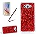 Produktbild Girlyard Silikon Glitzer Hülle für Samsung J5 (2016) J510, Luxus Variable Farbe Pailletten Muster Shinning Case Weiche TPU Bling Backcover Ultra Dünn Flexibel Rubber Etui und Anti Rutsch Kratzfeste Schutzhülle für Samsung Galaxy J5 2016 - Rot