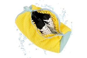 FOUVIN Macchina per il lavaggio delle scarpe, borsa per il lavaggio delle scarpe da ginnastica, borsa per il lavaggio della biancheria in peluche ad alto volume, borsa per scarpe riutilizzabile (giallo)