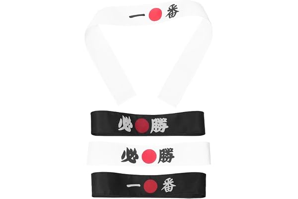 GARVALON 4 St Kampsportspannband Sushi Karate Hårband Japanskt Karate Pannband Samurai Bandana För Barn Japansk Kockmössa Kökstillbehör Festdekorationer