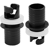 2 Pieces Boat Foot Pump Hose Adapter, H-R Valve Inflator Nozzle, Paddle Inflator Adapter, Plastic Air Valve Connector for Inf