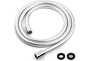 LEEFE PVC Smooth Shower Hose Flexible Anti-Kink Handheld Shower Head Hose with Brass Connections 2M / 78.7 Inch