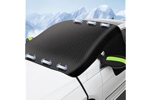 COMIOKE Zimowa Osłona Na Przednią Szybę Samochodu, Osłona Śnieżna Do Samochodu, Magnetyczne Zimowe Pokrowce Samochodoweskładana, Chroni Przed Śniegiem, Mrozem, Lodem, Kurzem, 260 cm × 114 cm