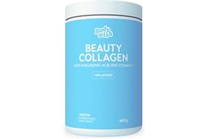 ‎BODYWISH XXL Collagen Powder High Dose 450 g Premium Hyaluronic Biotin Vitamins & Minerals Skin Care & Protein Glow Collagen Powder Hydrolysate Peptides Type 1 and 3 Skin Hair Nails Neutral Soluble