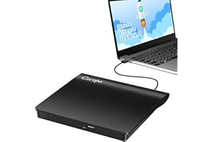 Cocopa Lecteur CD/DVD Externe pour PC, USB 3.0 Graveur Enregistreur Portable RW/ROM Mince Transmission Rapide Câble USB Intégrée Windows/Mac OS Apple/iMac/Macbook/Laptop/Desktops/PC Noi