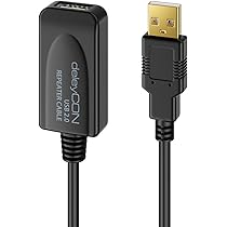 deleyCON 10m USB 2.0 Extension Cable Repeater Cable Active with Signal Booster Extension Cable USB-A to USB-A Connector - Black deleyCON 10m USB 2.0 Extension Cable Repeater Cable Active with Signal Booster Extension Cable USB-A to USB-A Connector - Black