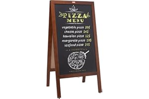 VEVOR Chevalet Stop Trottoir 102x51 cm Tableau Noir Magnétique avec Support en Bois Pliable Panneau Publicitaire Extérieur avec 4 Craies 4 Marqueurs 1 Effaceur pour Promotion Menu Bar Café Restaurant