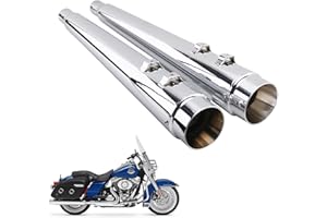 JFG RACING 4" Auspuffrohre Chrom Megaphon Slip-On Schalldämpfer für Touring-Modelle von 1995 bis 2016, Bagger, Dresser Road King, Electra Glide, Street Glide, Road Glide, Ultra Glide