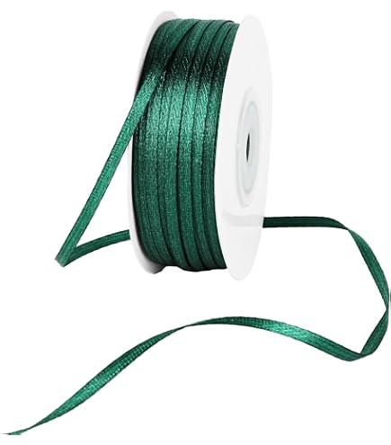 Schleifenband Satin GRÜN – 50 Meter Lang, 3 Mm Breit, Perfekt Für Geschenk & Deko