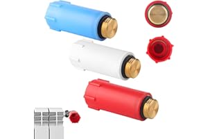 YiJiuBa 3 Stück Baustopfen 1/2" Set in Rot, Weiß und Blau, Wasserleitung Kunststoff, Baustopfen Wasserleitung, Baustopfen, Blindstopfen Wasserleitung für Renovierungen