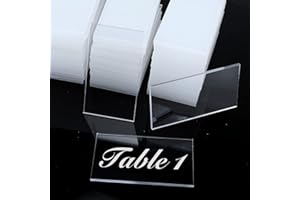 Homtone 100pcs 9x5cm Clear Acrylic Place Cards for Wedding Guest Names Table Numbers, Blank Rectangle Acrylic Names Signs Card Table Seating Card