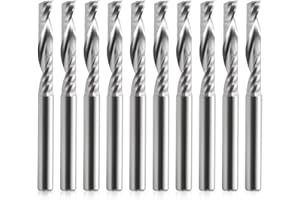 EU_HOZLY 4 mm x 22 mm, fresa CNC in metallo argentato, senza polvere, confezione da 10