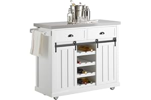 SoBuy Carrito de Cocina con Piso de Acero Carro almacenaje L116 x P46 x H95cm FKW94-W ES