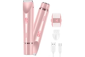 ‎CBDYWVR Silky Glow 2 in 1 Electric Lady Shaver, 2025 New Women Bikini Trimmer, Waterproof Wet & Dry Use Electric Trimmer, Dual Head Body Shaver for Underarm, Leg, Arm, Body, Face (Pink)