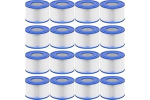 VOYAHÜLLE SPA Filter VI für Pool, 16 Stück Filterkartuschen VI für Bestway Miami, Monaco Lay-Z-Spa, Vegas, Palm Springs, Flowclear Pool Filter Ersetzt die Originalkartusche 58323