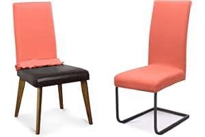 BEAUTEX Stuhlhussen Sets, elastische Stretch Husse Jersey Baumwolle Sitzbezug für Stuhl - 1er Set, Farbe: Flamingo