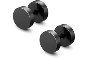 LIUJZZJ 2 stücke Männer frauen 6mm 8mm 18g Edelstahl Ohrstecker Schwarz Poliert Taper Plugs Tunnel Doppelseite（-）