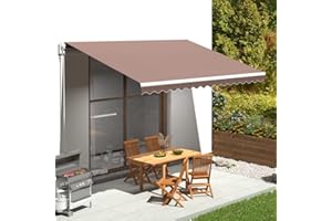 FIRBNUS Tela de Repuesto para Toldo 430x295 cm Tela de Toldo de Repuesto de Jardín Recambio Tela de Toldo Tela Toldo Repuesto Toldo de Recambio Marrón (Sin Estructura)