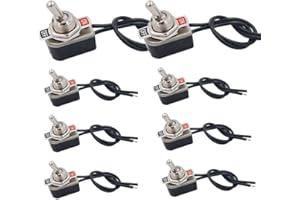 senvenelec 8 interruptores basculantes precableados de 3 A 250 V CA, 6 A, 125 VAC, interruptor SPST con 2 posiciones (2 polos) para coches, camiones, barcos, paneles de instrumentos, modificación