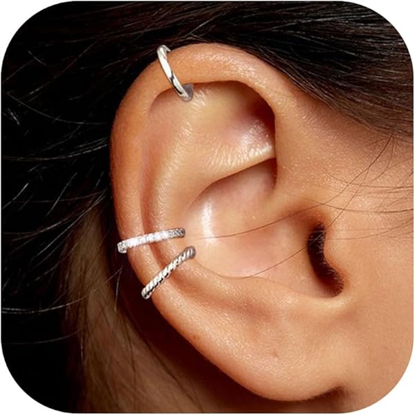 Dochais 3 Paires Lot Boucle D'Oreille Femme Argent Boucles