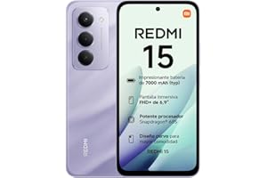 XIAOMI REDMI 15 - Smartphone de 6+128GB, Cámara Dual de 50MP con AI, Pantalla inmersiva de 6,9” FHD+, Snapdragon 685, Carga rápida de 33W, Cargador no Incluido, Morado (Versión ES)