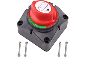 LotFancy Interruptor Desconexión de Aislador de Batería Impermeable 6V 12V 24V 48V 60V para Coche, Marina, Barco, Náuticos, RV, ATV, UTV, 275/1250 Amperios
