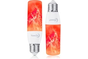Yewclls Flammen Glühbirne E27 Flammeneffekt Licht, Flackernde Licht Effekt 3.5W LED Außenleuchte Flackerlicht für Halloween Haus Garten Bar Party Hochzeit Restaurant Valentinstag Deko (Rot-2pcs)