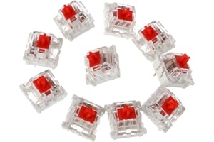 SUCHUANGUANG 10 Piezas 3 Pines Interruptor de Teclado mecánico reemplazo Rojo para tecla de Teclado Gateron Cherry MX