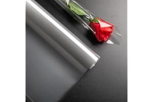 Piqiuqiu Rouleau de papier d'emballage cadeau cellophane 3 mil - Rouleau de papier alimentaire pour emballage de paniers-cadeaux - Papier cadeau - 40 cm x 15 m - Transparent