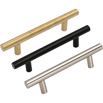 10x Goldenwarm® T Stangengriff Möbelgriffe Messing goldfarben Hohle