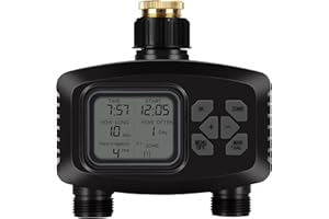 AKLIFFE Bewässerungscomputer 2 Ausgänge, mit 3-Zoll-Display IP58 Wasserschutz, Automatische Bewässerung mit manueller Bewässerung, Bewässerungssystem, zeitschaltuhr bewässerung, gartenbewässerung