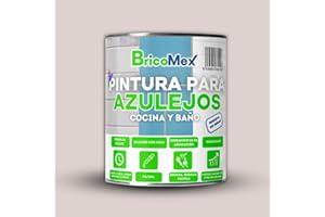 BRICOMEX Pintura para Azulejos Acabado Mate | Gran Adherencia | Fácil Aplicación | Secado Rápido (4 Litros, Beige)